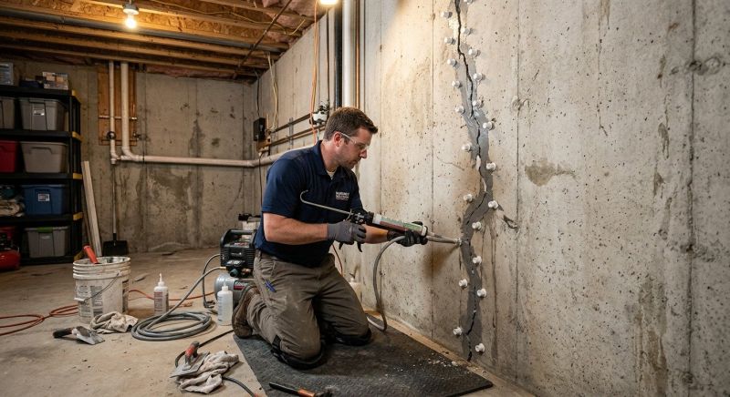 Basement Crack Repair in Hanover, MA