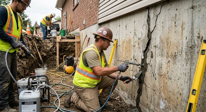 Cracked Foundation Repair in Middleboro, MA