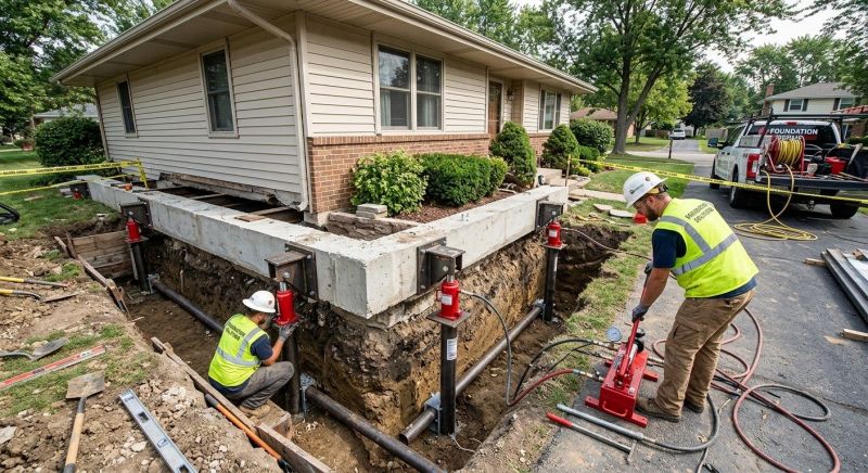 Foundation Jacking in Marshfield, MA