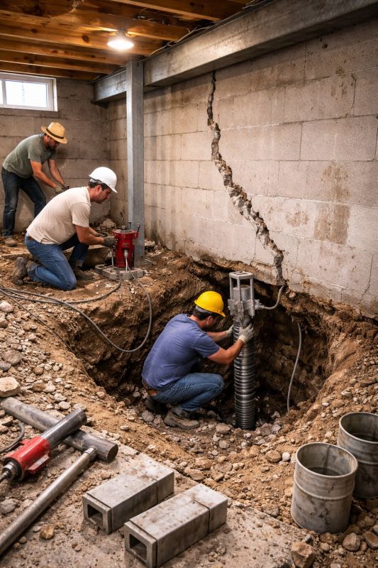 Foundation Structural Repair in Milton, MA