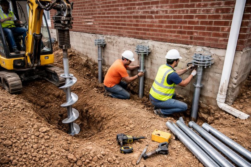 Helical Piers Installation in Hanover, MA