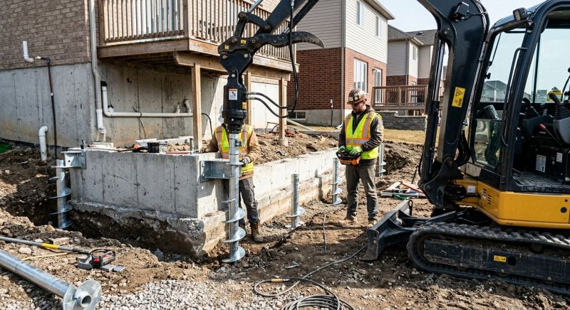Helical Piers Installation in Hanover, MA