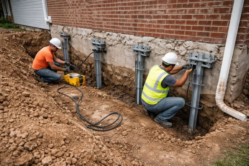 Helical Piers Installation in Hanover, MA