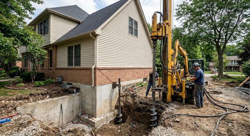 Helical Pile Installation in Hanover, MA