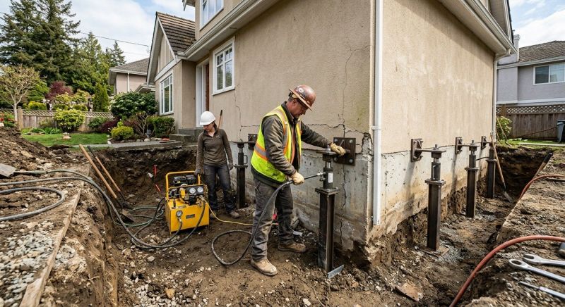 Sinking Foundation Repair in Lakeville, MA