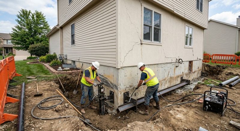 Sinking Foundation Repair in Medford, MA