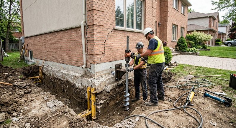 Sinking Foundation Repair in Stoughton, MA